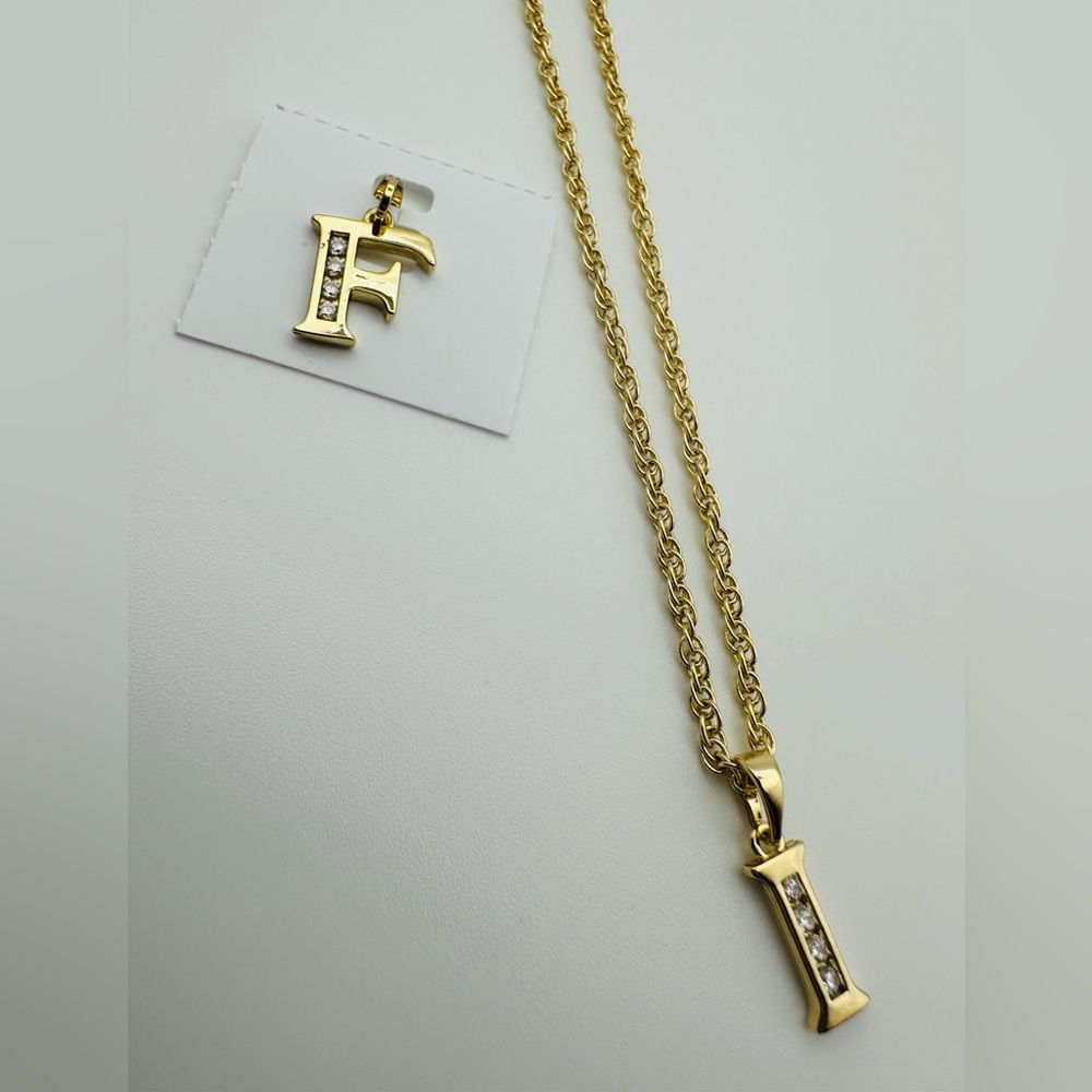 Necklace with letter charm (14k XP laminated gold)